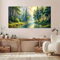 Serene Forest Streamwall canvas office home room framed 120x60cm