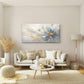 Abstract Blue Gold Floral Blossom Wall Art Canvas Office Home Framed 120x60cm