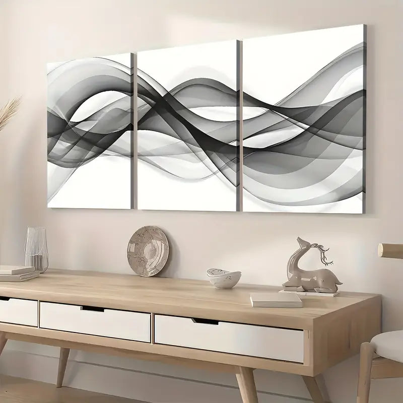 3pcs Modern Style Abstract Simple Light Luxury Line Art Wall Art Set Canvas Framed 40x60cm - High Quality Print 100% Australian Made Wall Canvas Ready to Hang