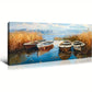 Beach Ocean Reflective Waters & Golden Grasses Wall Art canvas office home room framed 120x60cm