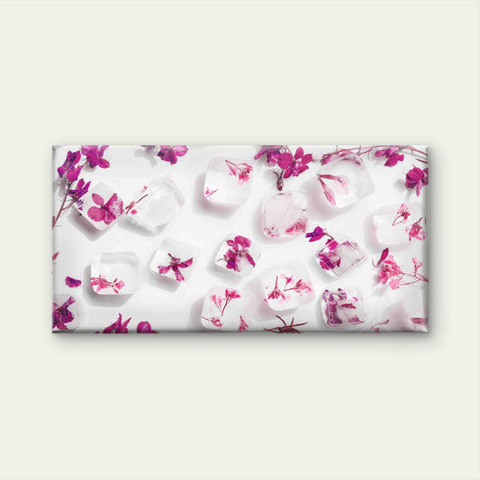 Floral Ice Cube Tray Wall Art Canvas Office Home Room Framed 80x45cm