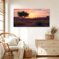 Dawn Scenery Single Tree Grass & Distant Mountains Wall Art canvas office home room framed 120x60cm