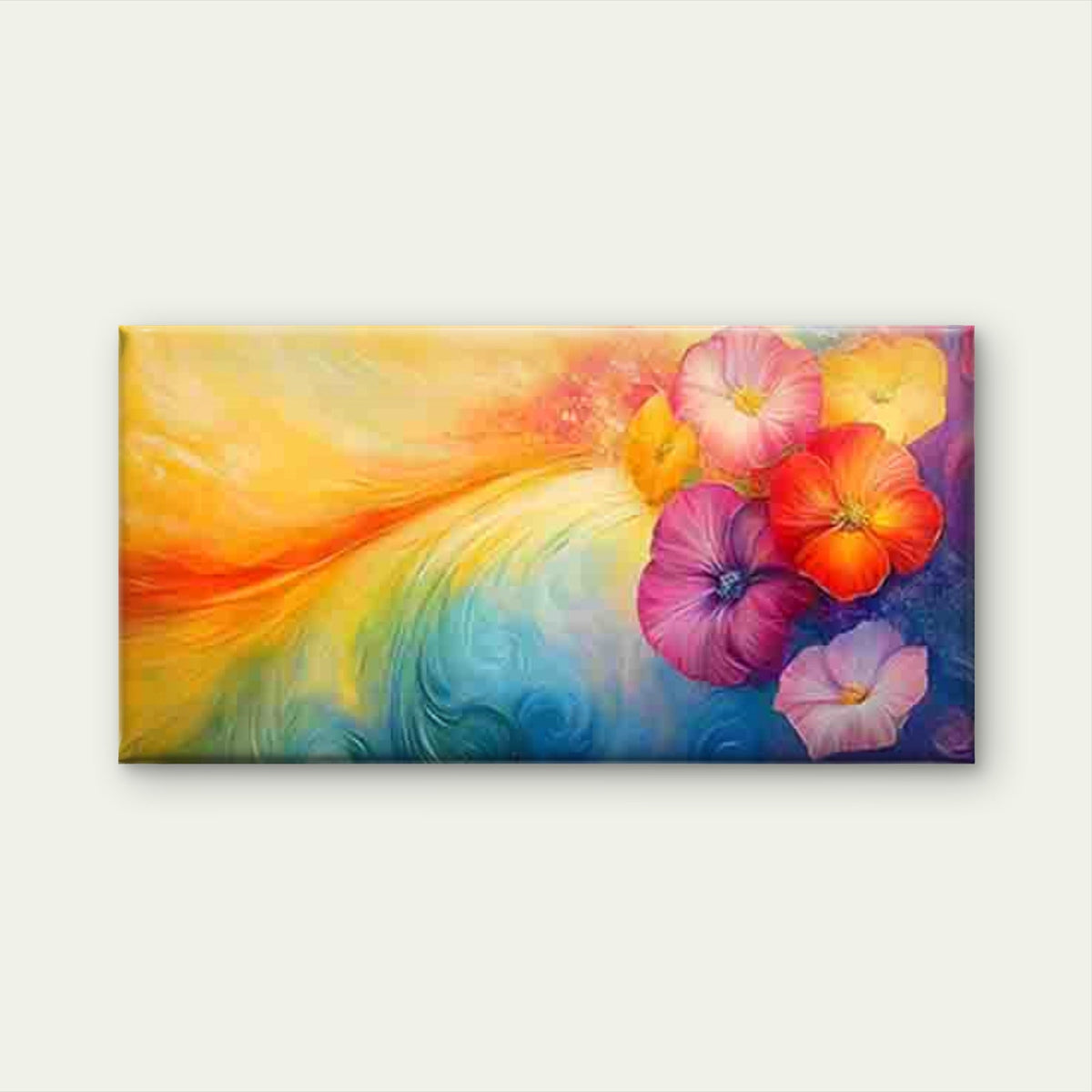 Vibrant of Blooming Flowers Wall Art Canvas Office Home Room Framed 120x60cm