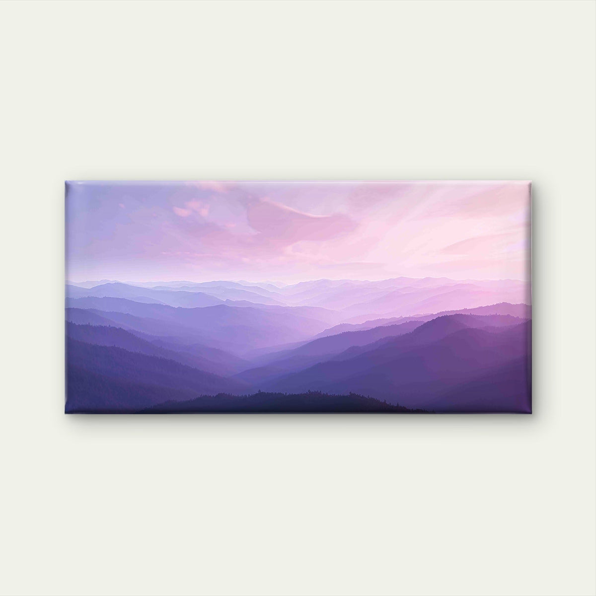 Misty Mountain Valley Wall Art Canvas Office Home Room Framed 80x45cm
