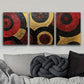 3pcs Red Concentric Circles Design Metal Print Ready to Hang Art