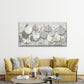 Abstract White Leaves Backgroun Wall Art Canvas Office Home Room Framed 120x60cm