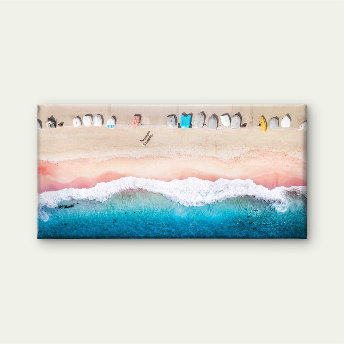 Aerial View of Beach Wall Art Canvas Office Home Room Framed 80x45cm