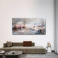 Winter Forest River Snow Grey Wall Art Canvas Office Home Room Framed 120x60cm