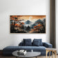 Misty Mountain Moonlight Wall Art Canvas Office Home Room Framed 80x45cm