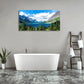 Saint Mary Lake Blue Sky Mountain Forest Nature Scene Wall Art canvas office home room framed 120x60cm