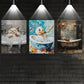 3pcs Naughty Cat, Duck & Squirrel Abstract Design Metal Print Ready to Hang Art