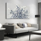 Modern Botanical Floral Indigo Blue White Spring Blooming Wall Art canvas office home room framed 120x60cm