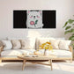 3pcs Cute White Bear Holding Pink Flower Classic Design Metal Print Ready to Hang Art