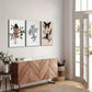 3pcs  Bird, Nature Vintage Style Plants Animal, Butterflies Dancing Metal Print Ready to Hang Art