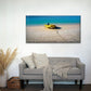 Inflatable Boat on Shoreline Wall Art Canvas Office Home Room Framed 120x60cm