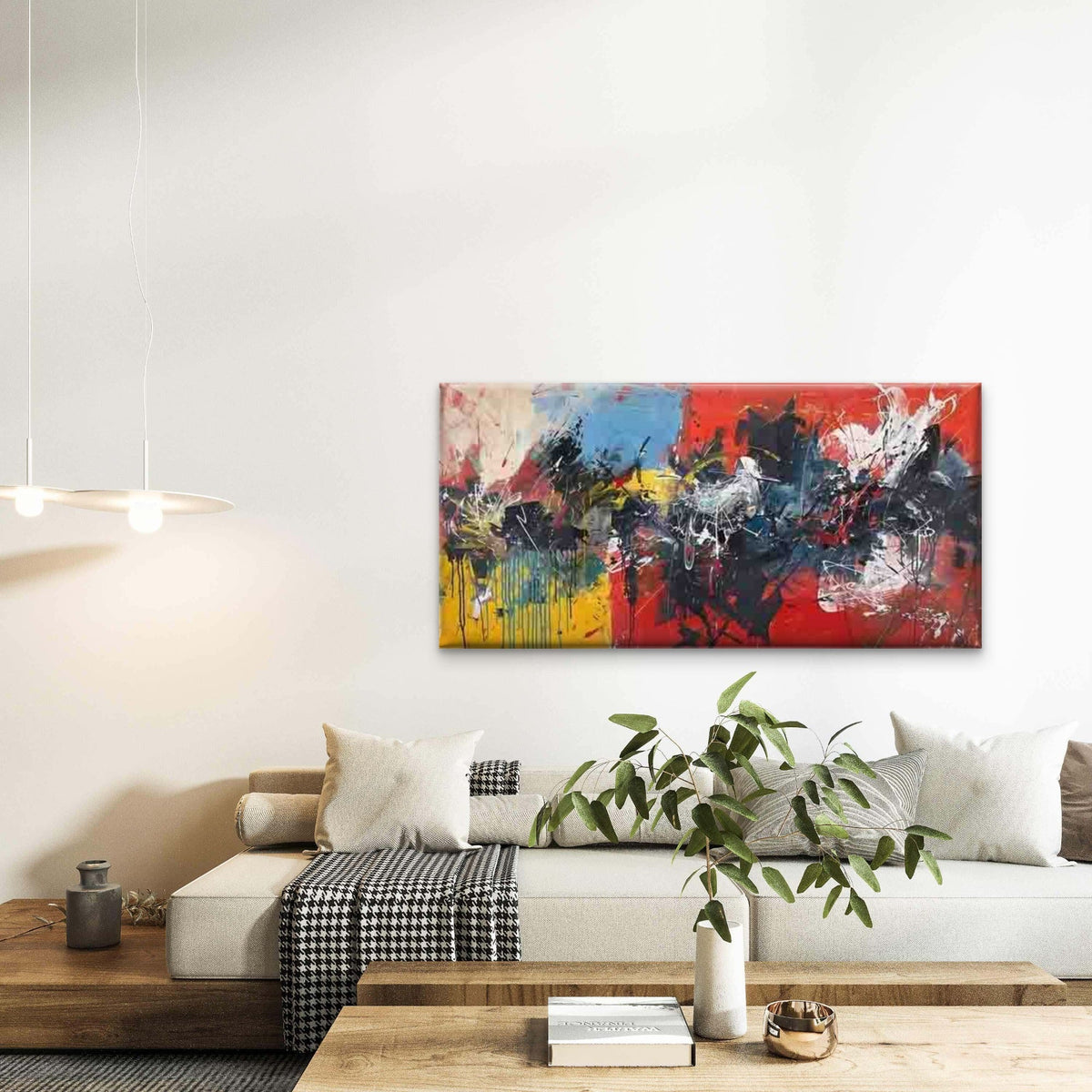 Abstract Colorful Paint Splash Wall Art Canvas Office Home Room Framed 120x60cm