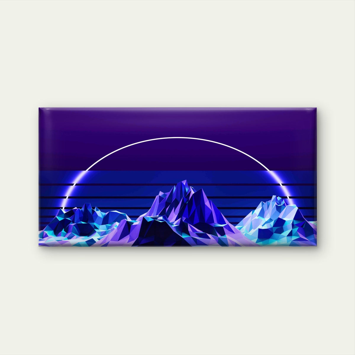 Low-Poly Mountain Landscape Wall Art Canvas Office Home Room Framed 120x60cm