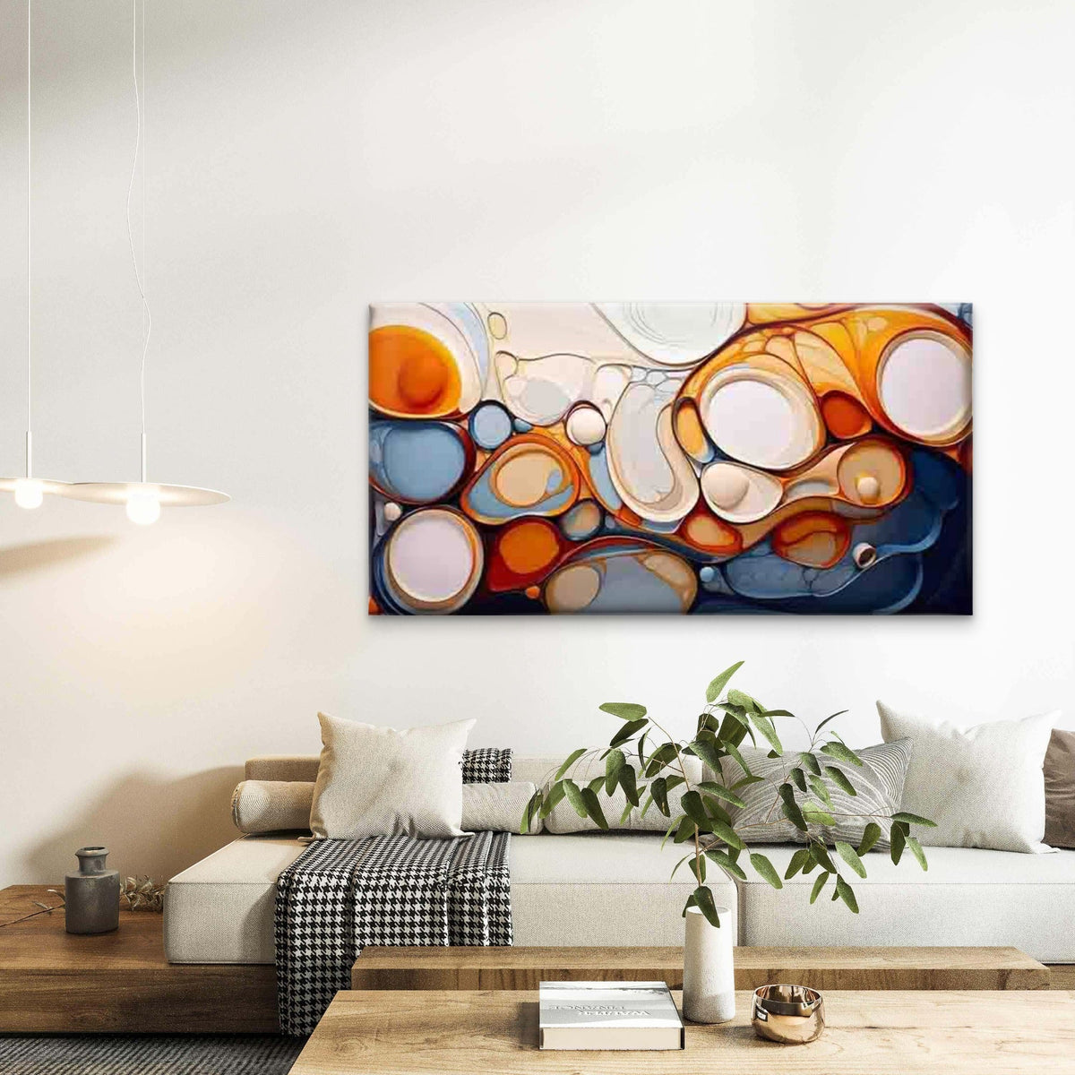 Abstract Fluid Shapes Wall Art Canvas Office Home Room Framed 120x60cm