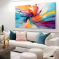 Rainbow Swirl Textured Art wall canvas office home room framed 120x60cm