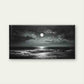 Moonlit Sea with Dark Clouds Wall Art Canvas Office Home Room Framed 120x60cm