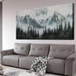 Black and White Foggy Forest Mountain Wall Art canvas office home room framed 120x60cm