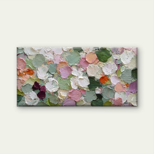 Soft Pastel Floral Abstract Wall Art Canvas Office Home Room Framed 80x45cm