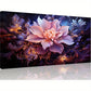 Abstract Purple Flower Golden Wall Art canvas office home room framed 120x60cm