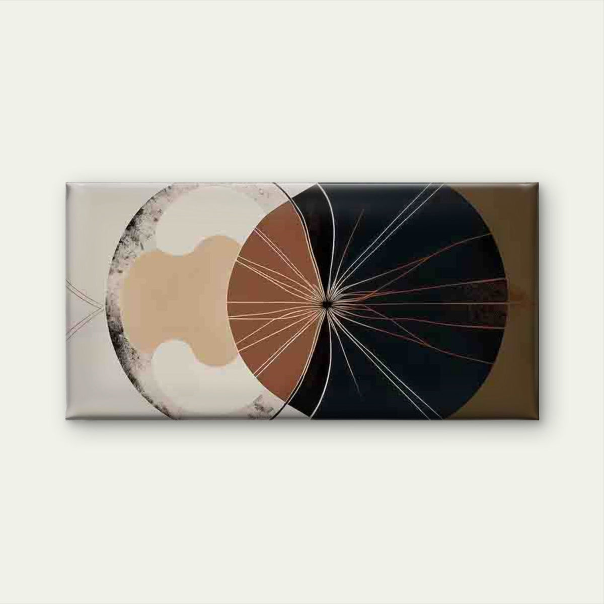 Abstract Geometric Radial Desig Wall Art Canvas Office Home Room Framed 80x45cm