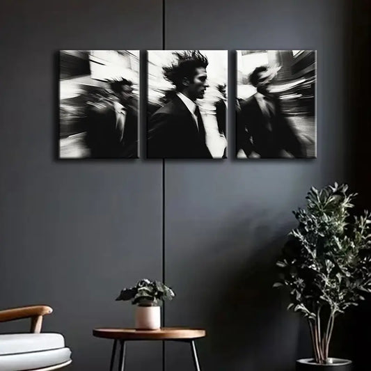 3pcs Busy Pedestrian Metal Print Ready to Hang Art