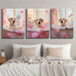 3pcs Labrador in Pink Bubble Bathtub Funny Dog Metal Print Ready to Hang Art