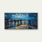 Starry Night Over The River Wall Art Canvas Office Home Room Framed 80x45cm