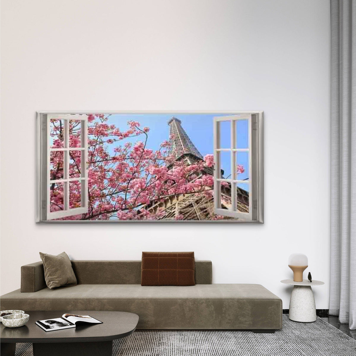 Paris Eiffel Tower Wall Art Canvas Office Home Room Framed 80x45cm