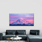 Pink Sunset Snow Mountain Wall Art Canvas Office Home Room Framed 120x60cm
