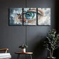 3pcs An eye with puzzle pieces Metal Print Ready to Hang Art