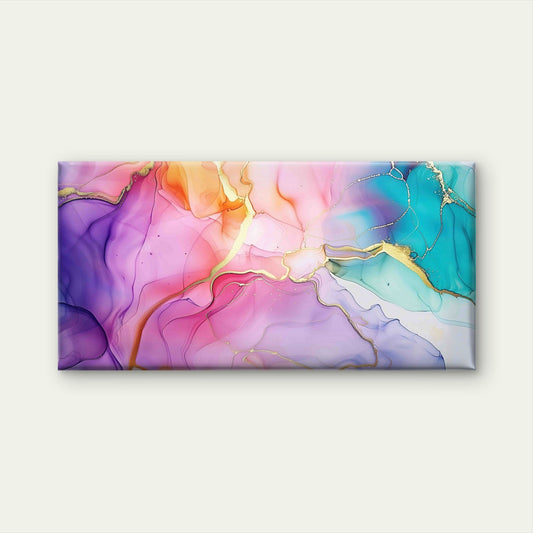Marble Ink Texture Abstract Wall Art Canvas Office Home Room Framed 80x45cm