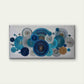 Blue and White Chinese Fan Wall Art Canvas Office Home Room Framed 120x60cm