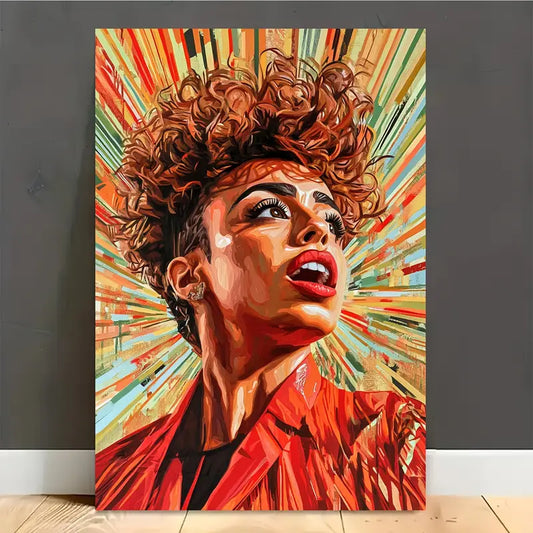 Women Face & Colorful Abstract Print 100% Australian Made 40x60cm Stretched Canvas Ready to Hang