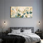 Abstract Floral White Minimalist Wall Art Canvas Office Home Room Framed 120x60cm