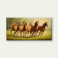 Wild Brown Stallions Running Wall Art Canvas Office Home Room Framed 120x60cm