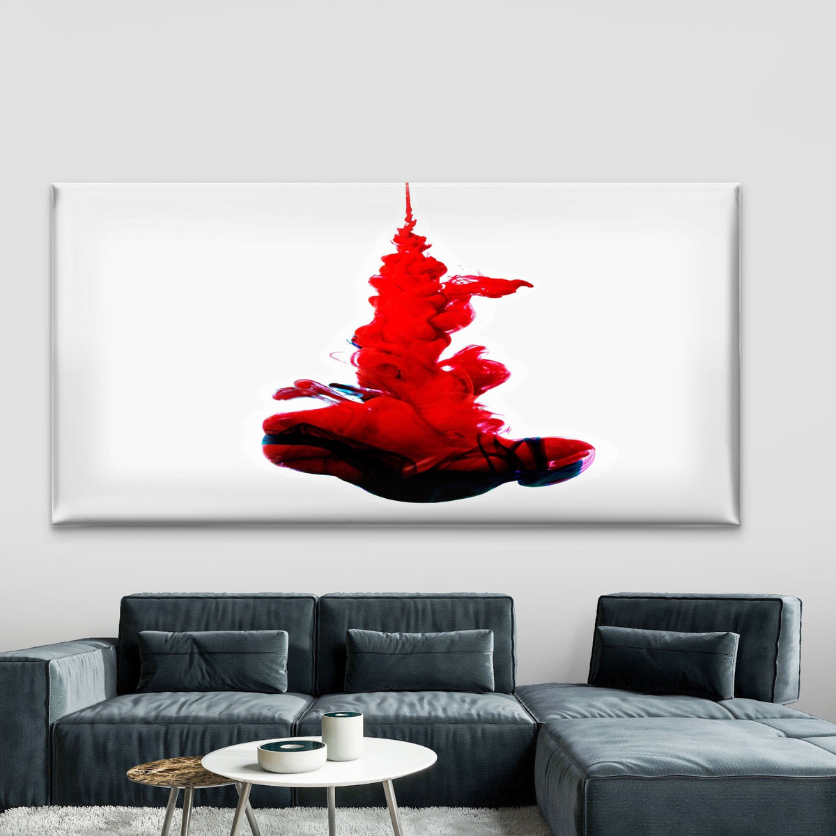 Paint In Water Color Liquid Wall Art Canvas Office Home Room Framed 80x45cm