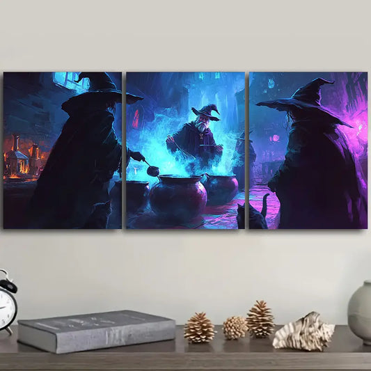 3pcs Black Magic Metal Print Ready to Hang Art