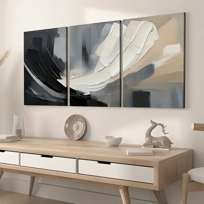 3pcs Artistic Modern Abstract Light Luxury Wall Art Set Canvas Framed 40x60cm - High Quality Print 100% Australian Made Wall Canvas Ready to Hang
