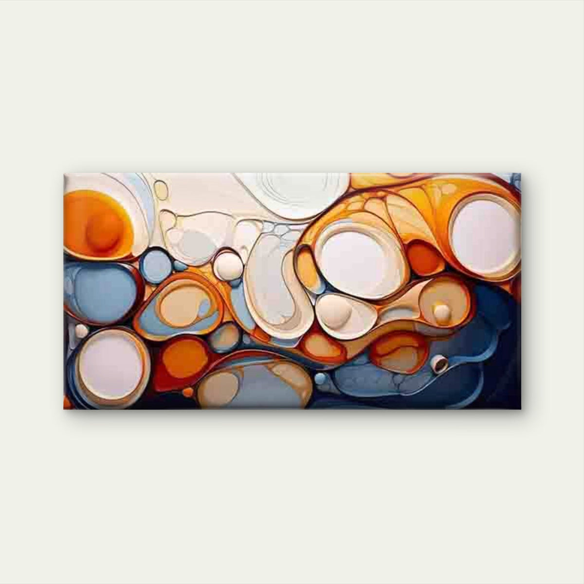 Abstract Fluid Shapes Wall Art Canvas Office Home Room Framed 120x60cm