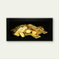 Pile Of Shining Gold Bars Wall Art Canvas Office Home Room Framed 80x45cm