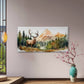 Deer in a Forest Mountain Scen Wall Art Canvas Office Home Room Framed 80x45cm