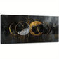 Abstract Sun Moon Black Golden Wall Art canvas office home room framed 120x60cm