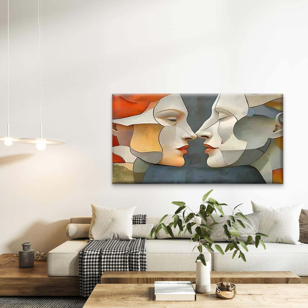 Abstract Spliced Double Face Wall Art Canvas Office Home Room Framed 120x60cm