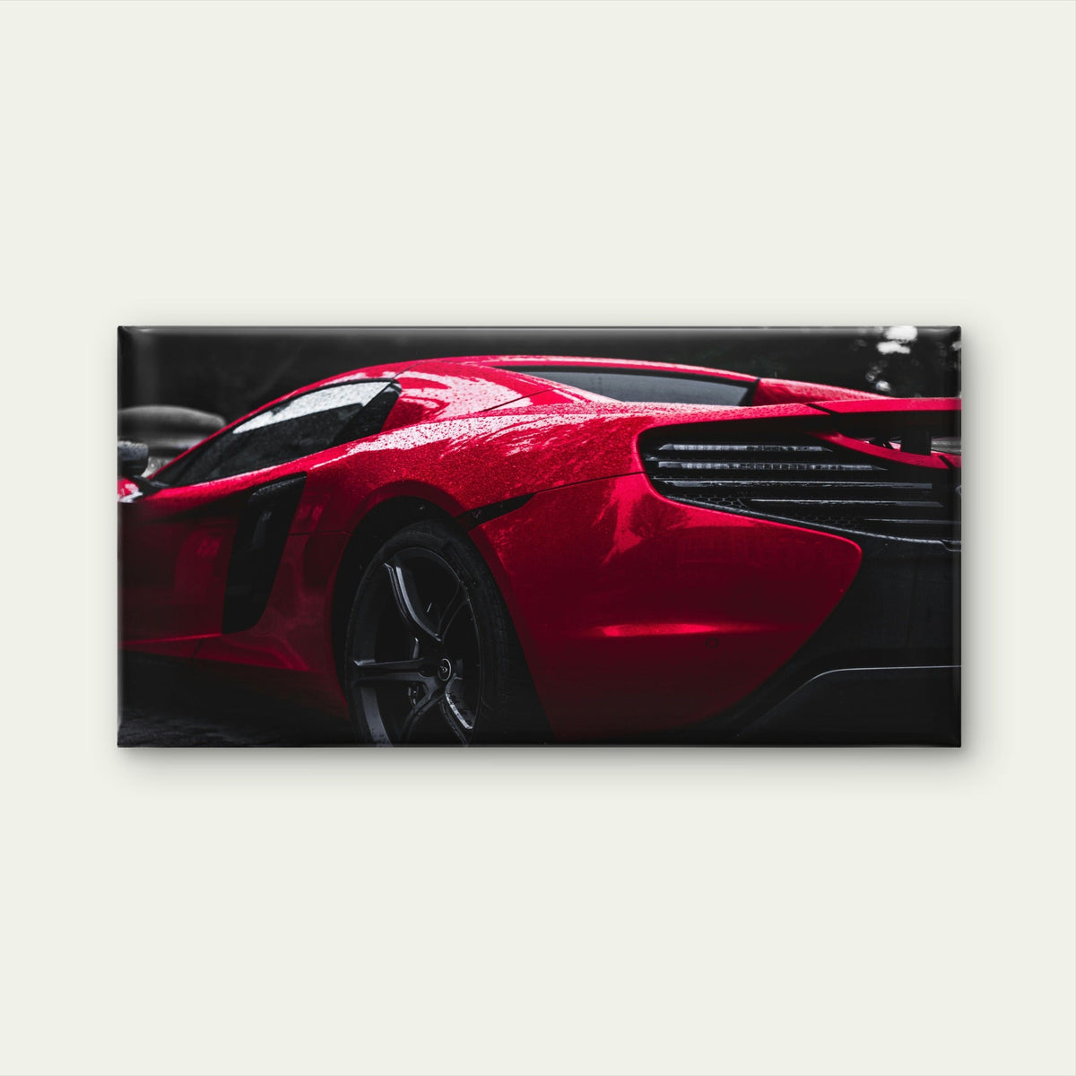 Sleek Red McLaren Sports Car Wall Art Canvas Office Home Room Framed 80x45cm