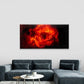 Red Nebula & Planet Rings Wall Art Canvas Office Home Room Framed 120x60cm