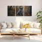 3pcs Wolf A baby Cute cub Classic Design Metal Print Ready to Hang Art